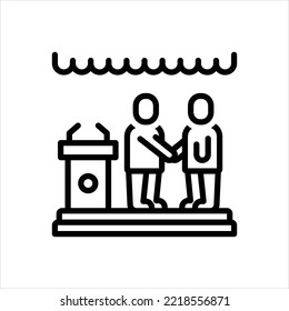 Icono de línea de vector para la reunión