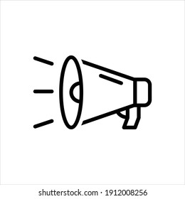 Vector line icon for megaphone