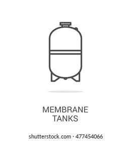Vector line icon membrane tanks. Web graphics, banners, business templates. Isolated on a white background.