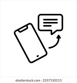 Vector line icon for message