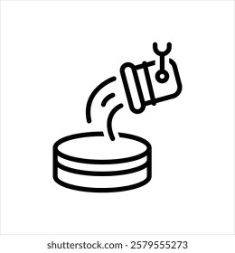 Vector line icon for metallurgy