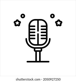 Icono de línea de vector para micrófono