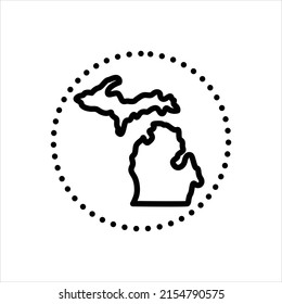Vector line icon for michigan