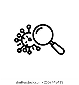 Vector line icon for microbiology