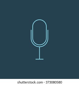 Vector Line Icon Of Microphone. Eps-10.