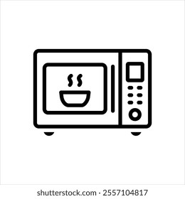 Vector line icon for microwave