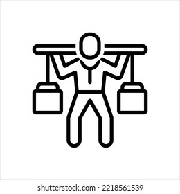 Icono de línea de vector para la fuerza
