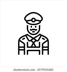 Vector line icon for military