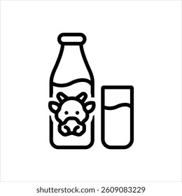 Vector line icon for milk