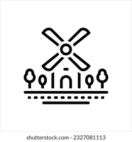 Vector line icon for mills 