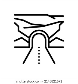 Vector line icon for mine