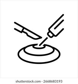 Icono de línea de Vector para cirugía mínimamente invasiva