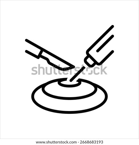 Vector line icon for minimally invasive surgery