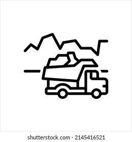 Vector line icon for mining