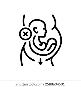 Vector line icon for miscarriage