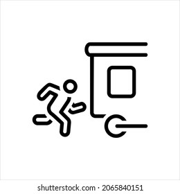 Vector line icon for missed