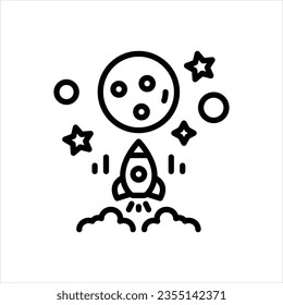 Vector line icon for mission