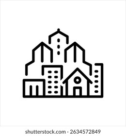 Ícone de linha de vetor para desenvolvimento de uso misto