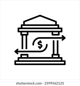 Vector line icon for money transfer
