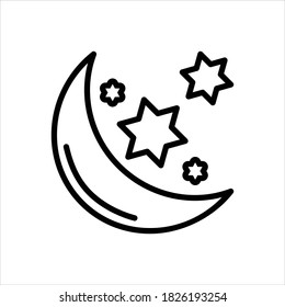 Vector line icon for moon