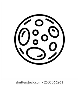 Vector line icon for moon