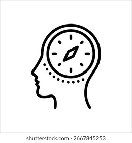 Vector line icon for moral compass