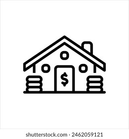 Vector line icon for mortgage