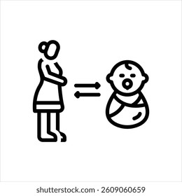 Vector line icon for mother to child