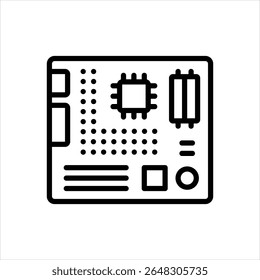 Vector line icon for motherboard