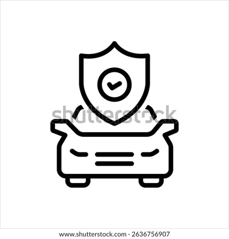 Vector line icon for motor insurance