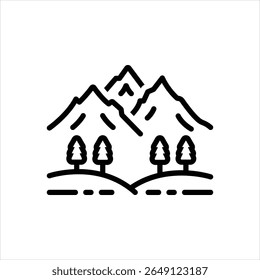 Vector line icon for mountain