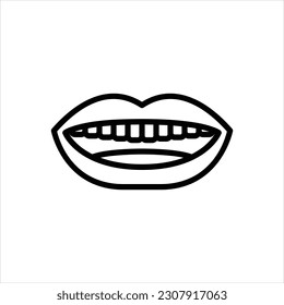 Vector line icon for mouth