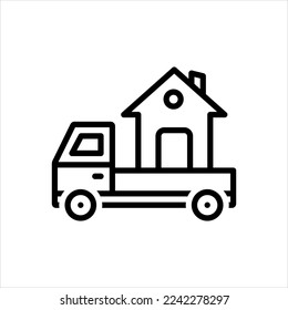 Vector line icon for movers