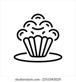 Vektorliniensymbol für Muffin