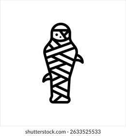 Vector line icon for mummy