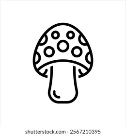 Vector line icon for mushroom