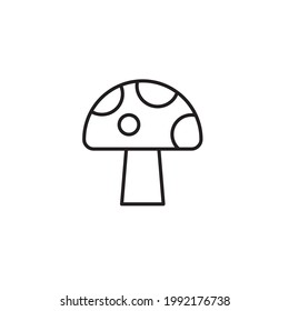 Vector line icon for mushroom. Mushroom icon on white background.