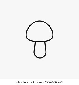 Vector line icon for mushroom. Mushroom icon on white background. Barbecue and bbq grill sign. Vegetable. Graph symbol for cooking web site and apps design, logo, app, UI