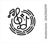 Vector line icon for music