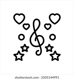 Vector line icon for music