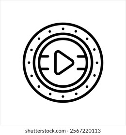 Vector line icon for music