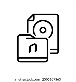 Icono de línea de Vector para archivo de música