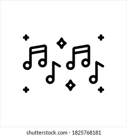Vector line icon for musical