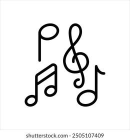 Vector line icon for musical note