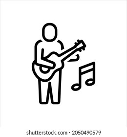 Vector line icon for musician