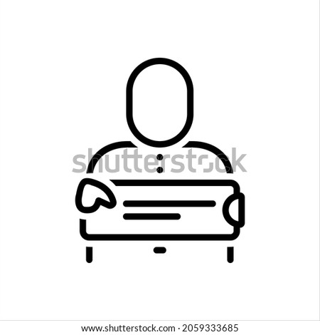 Vector line icon for name