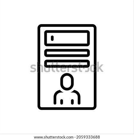 Vector line icon for name