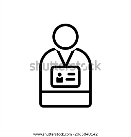 Vector line icon for name