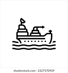 Vector line icon for naval