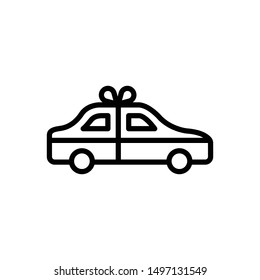 Vector line icon for new, car